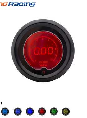 汽车改装52mmEVO转速 表LED数显7色背景灯转速仪表 0-10000RPM