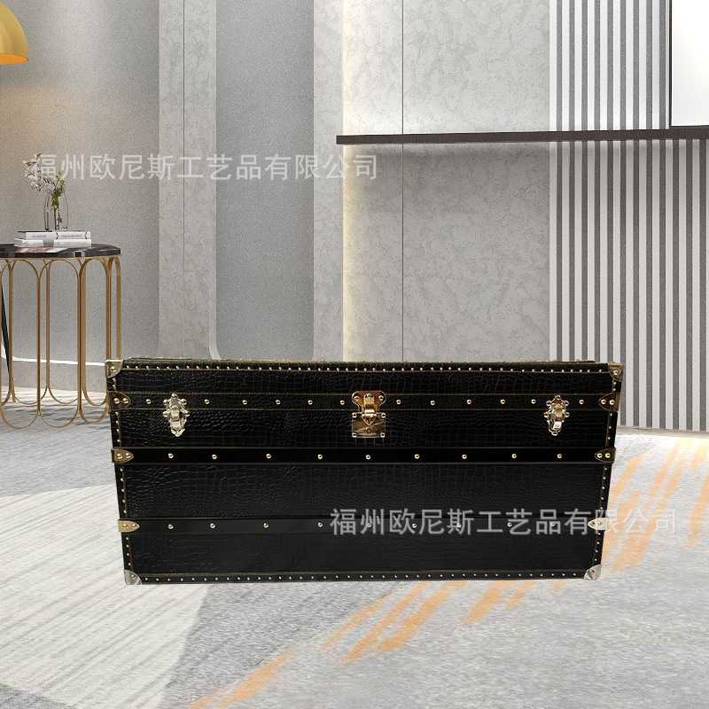 美式沙发实木茶几现代轻奢客厅家用奢华简约收纳设计高级感免安装