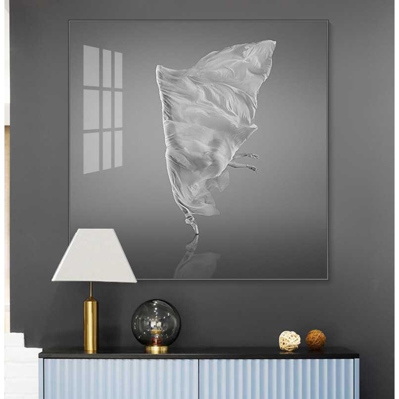 芭蕾灵动舞者 客厅人物晶瓷画现代黑白装饰画玄关过道舞蹈室挂画