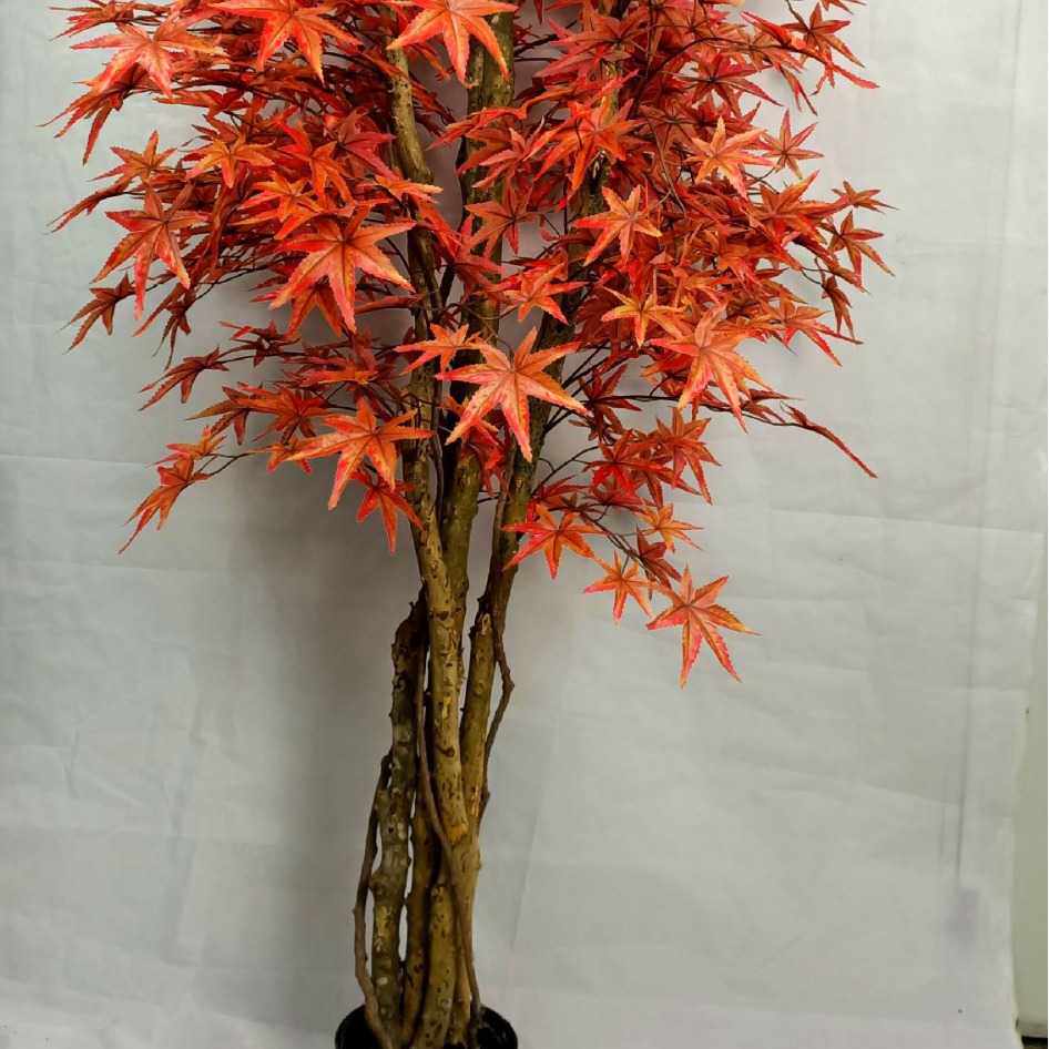 仿真红枫绿植盆摘植物假树盆景假花盆栽仿真花装饰摆件塑料假枫树