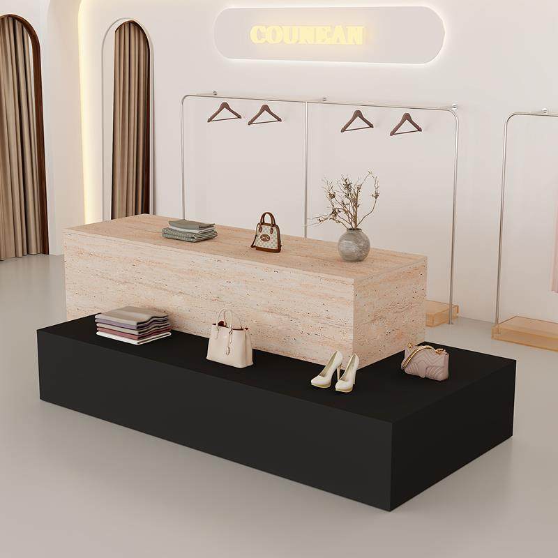 需定制简约现代服装店中岛桌女装店铺中间摆放流水台陈列柜鞋包展