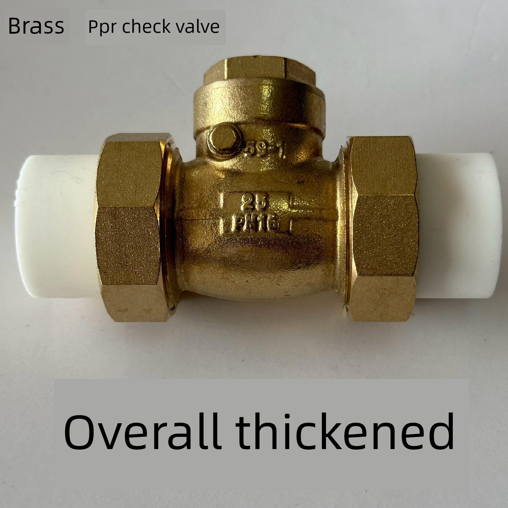 黄铜15止回阀20PPR管热熔双活接25单向阀卧式32水表逆止4分6分1寸