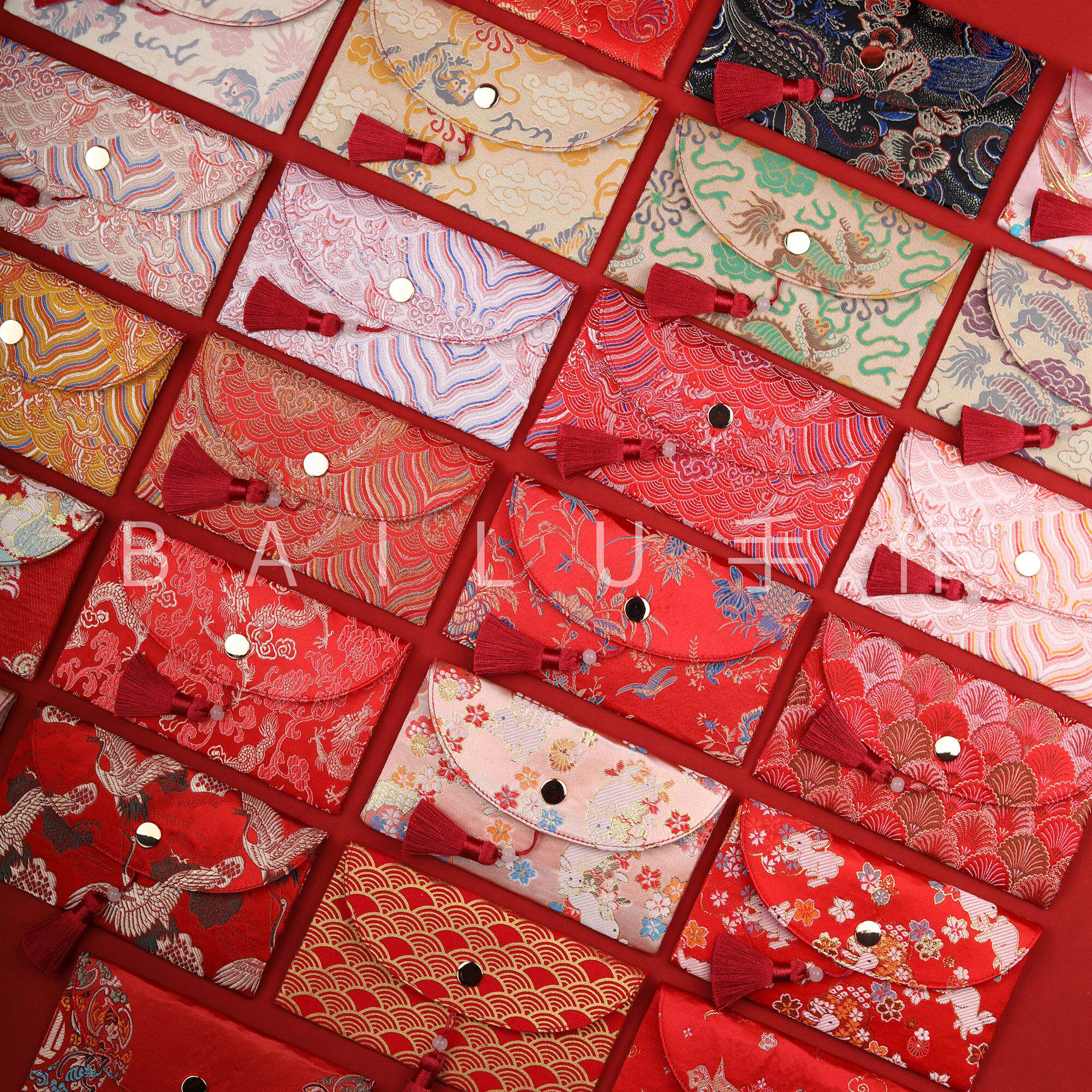 国潮红包万元红包布艺满月改口大红色包结婚中式利是红封国风可定