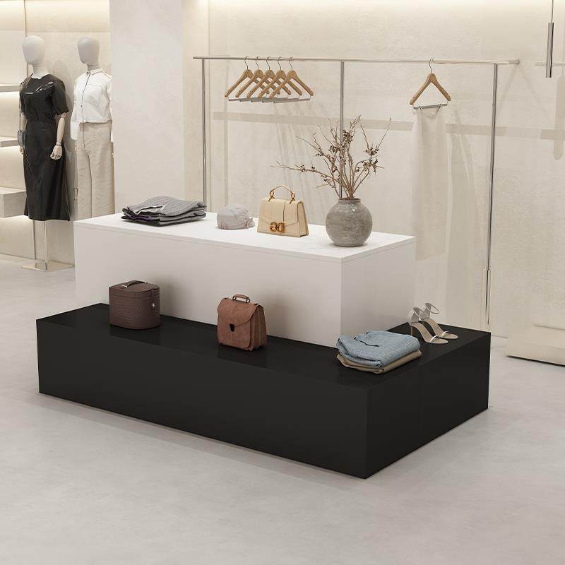 需定制简约现代服装店中岛桌女装店铺中间摆放流水台陈列柜鞋包展