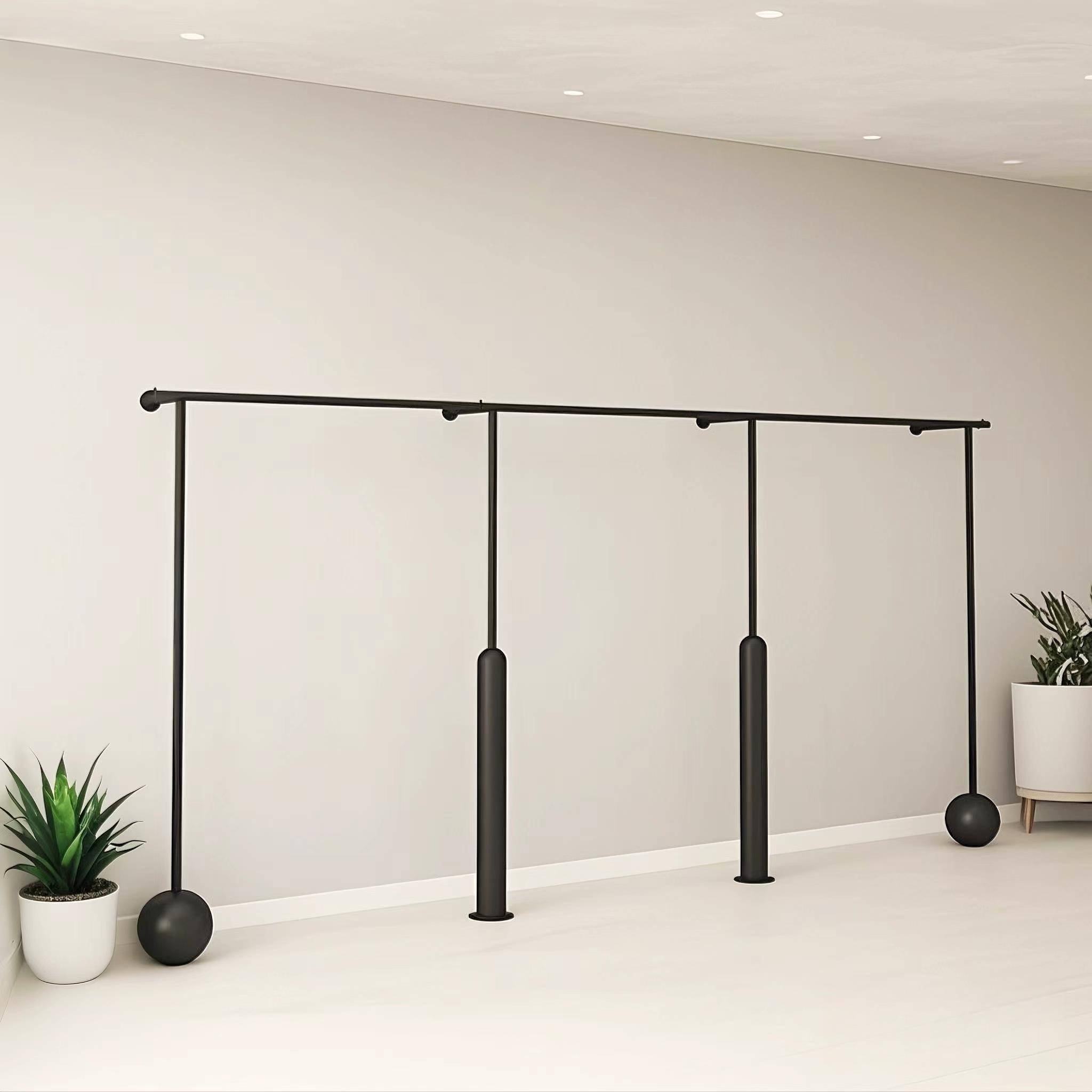 需定制服装店展示架哑光黑色上墙挂衣架铁艺简约陈列架壁挂男女装