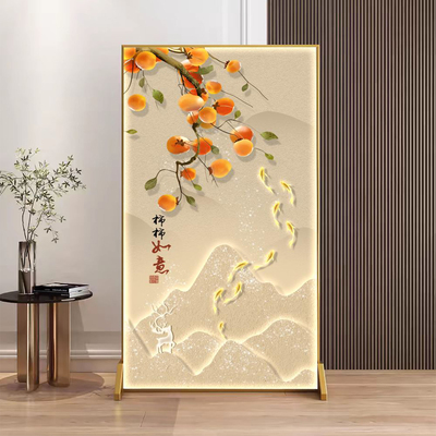 定制高级轻奢铝合金葫芦屏风隔断客厅遮挡入户玄关卧室办公室双面