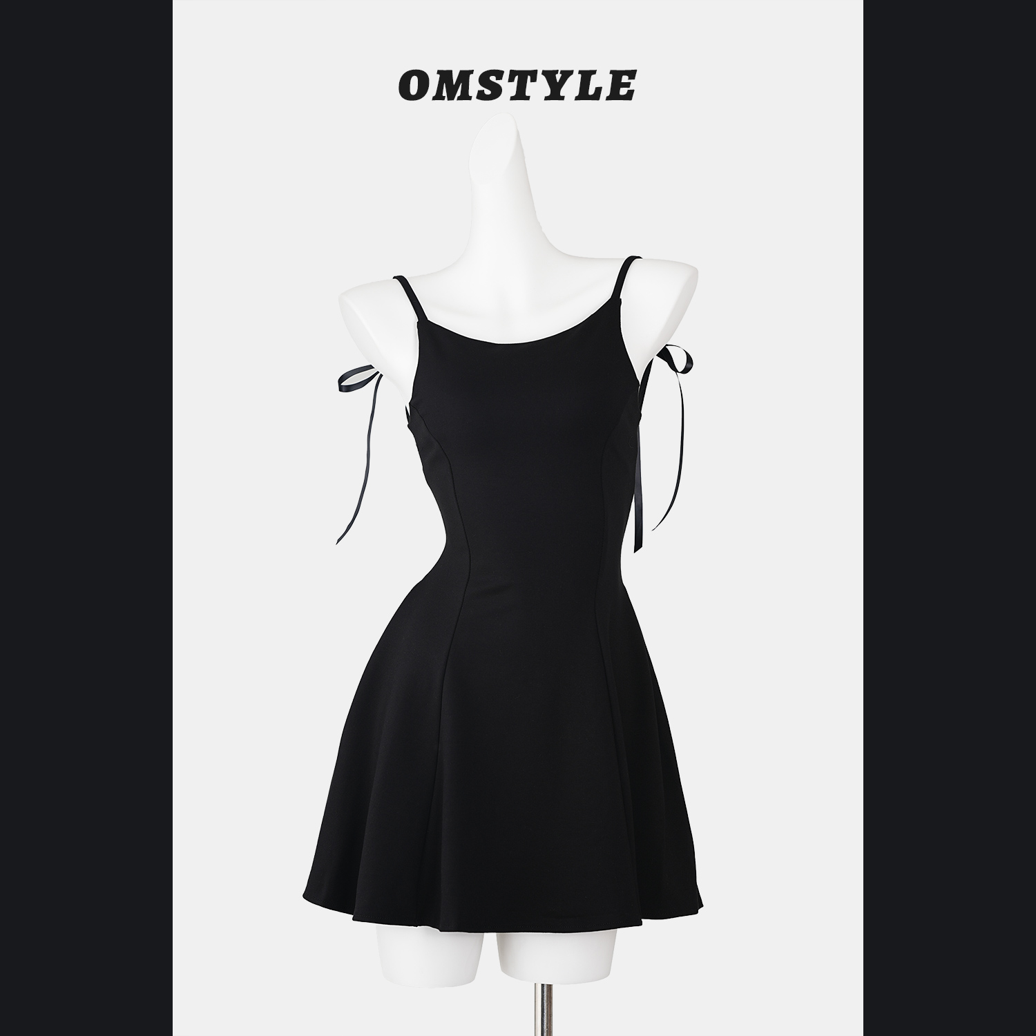 法式赫本风绝美蝴蝶结吊带连衣裙