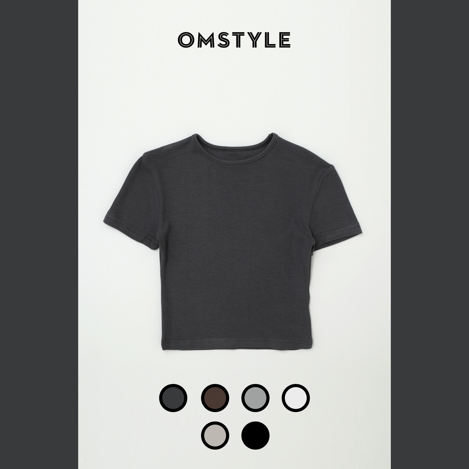 短袖欧美薄款短款螺纹女小圆领