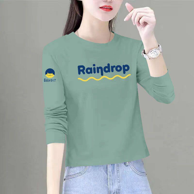 春秋女士纯棉短款高腰长袖T恤时尚新款韩版洋气百搭小个子ins上衣