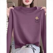 春秋纯棉长袖 印花ins上衣 圆领T恤女韩版 洋气宽松遮肉显瘦内搭时尚