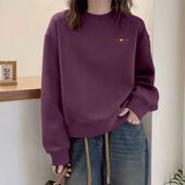 洋气宽松遮肉显瘦小个子休闲上衣 卫衣女时尚 秋冬短款 高腰纯棉韩版