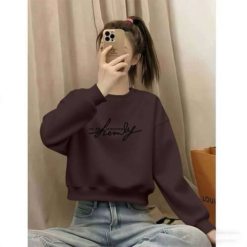 纯棉长袖短款高腰卫衣女时尚