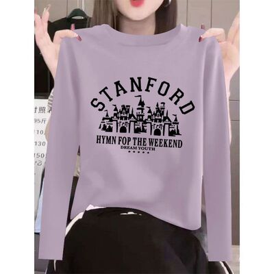 春秋纯棉长袖休闲圆领T恤