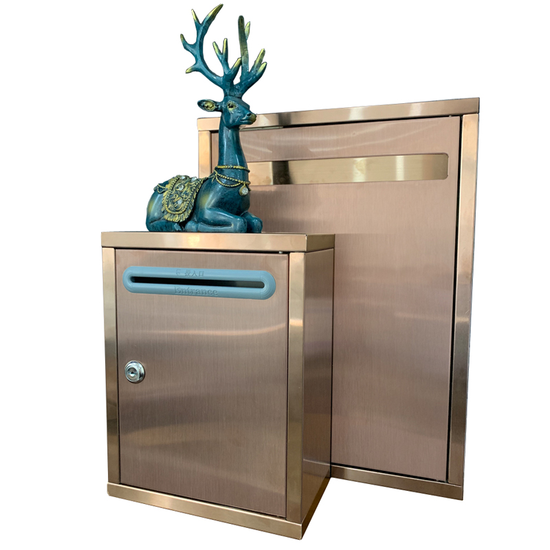 室外特大号玫瑰金不锈钢意见箱投诉建议箱创意挂墙小号顾客意见箱