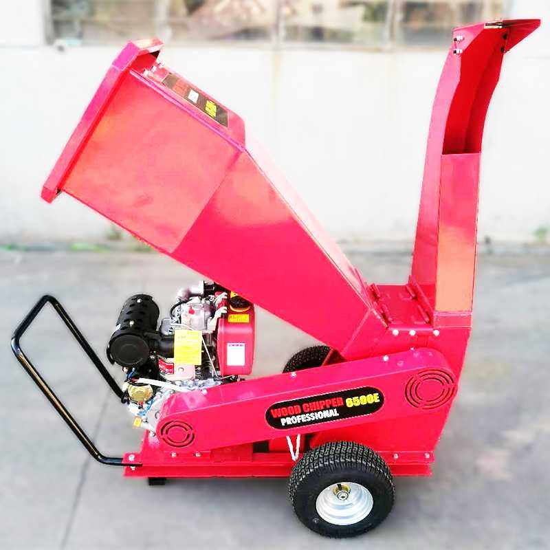 小型带轮移动式果园树枝粉碎机 林木机械树枝树叶枝条碎木破碎