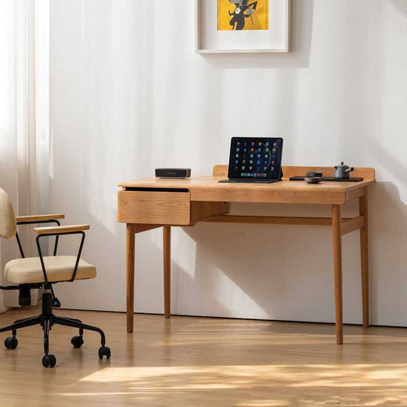 现代简约黑胡桃樱桃木家用写字桌书桌办公桌樱桃木写字桌电脑桌