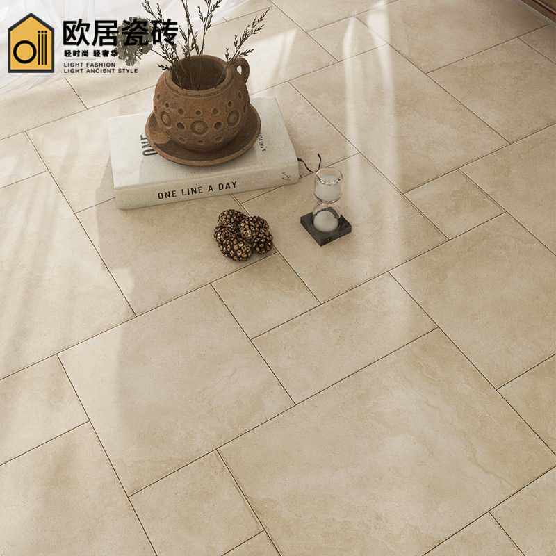 民宿古堡风莱姆石瓷砖客厅阳台防滑地砖庭院户外子母拼仿古砖复古
