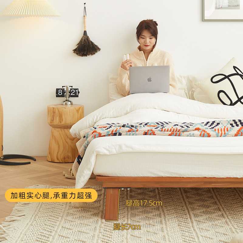 全实木榻榻米床架小户型日式单人床现代简约无床头床地台矮床