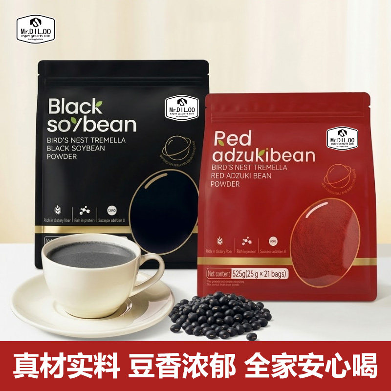 Mr.DIL.OO燕窝银耳黑豆浆粉黑豆红豆速溶豆浆粉营养早餐代餐