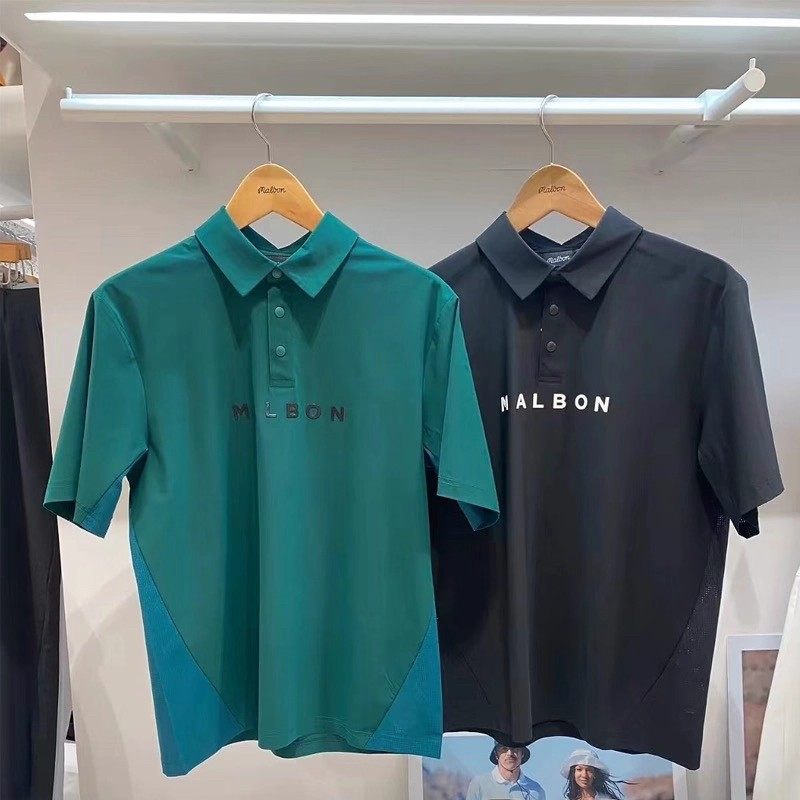 25新款hot韩国潮流夏季高尔夫服装运动透气速干拼接男子短袖polo