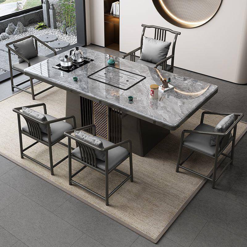 新中式岩板茶桌茶台现代家用一体泡茶桌椅组合办公室阳台客厅整套