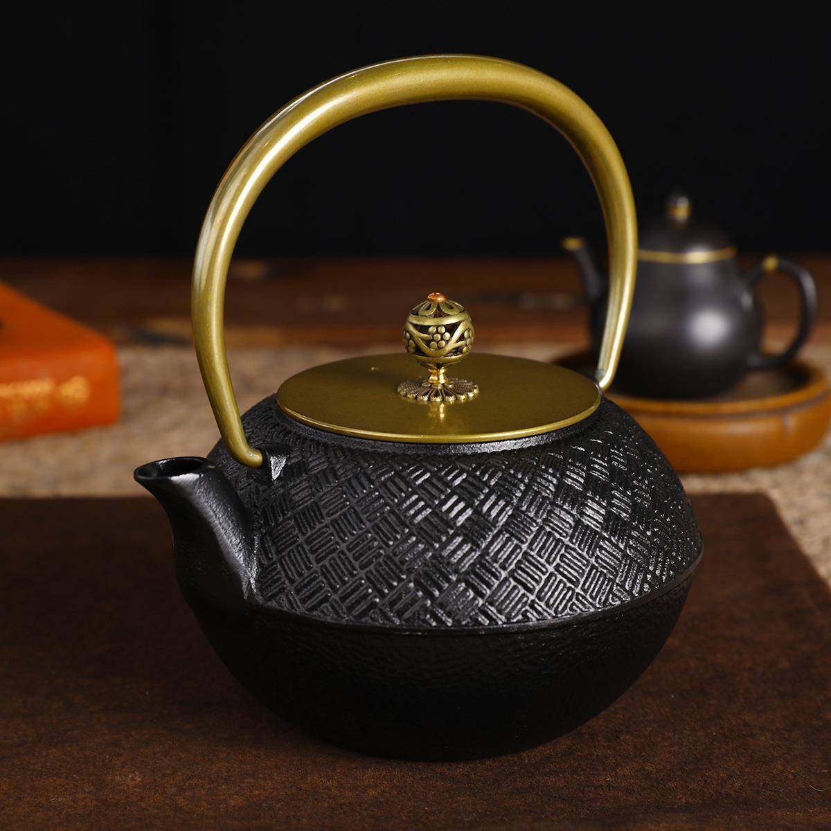 简约家用养生铸铁壶烧水泡茶壶电陶炉茶杯茶具套装新中式摆件装饰