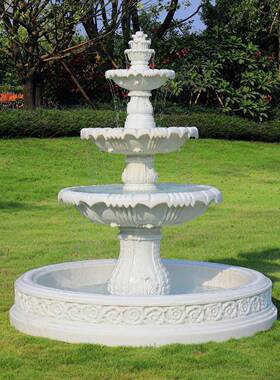 欧式流水喷泉婚庆喷水池造景装饰摆件花园户外庭院水景鲜花许愿池