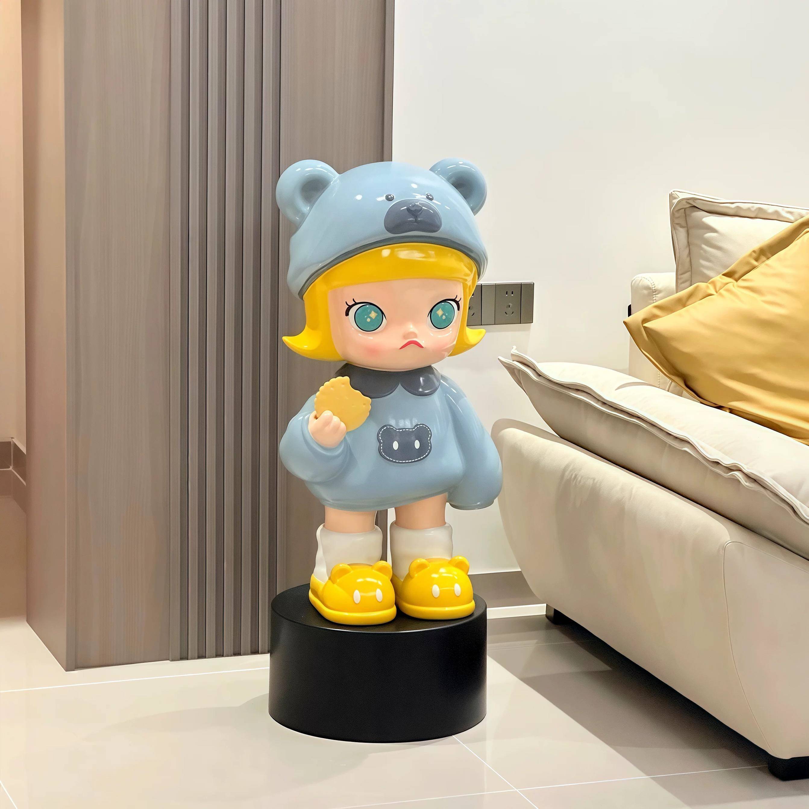 茉莉潮玩公主饼干女孩落地大摆件潮流卡通手办网红家居客厅电视柜