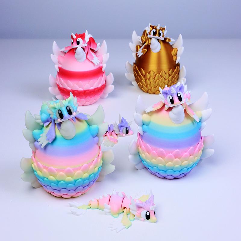 3d打印天使龙2025新款儿童玩具龙手办龙蛋摆件网红爆款套装模型