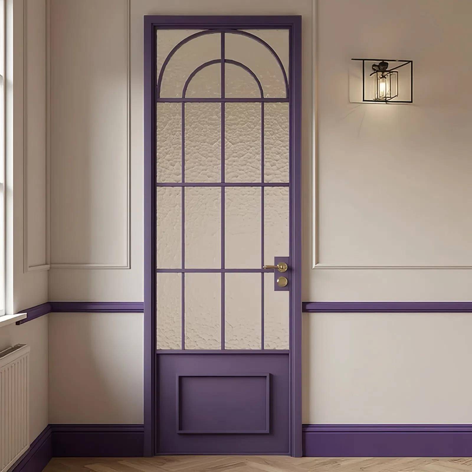 正浪新款法式复古门洗手间门钢化磨油砂玻璃卫生间门厕所门平开门