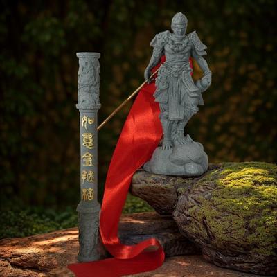 青砂石悟空鱼缸摆件齐天大圣金箍棒水族造景盆景办公桌面茶宠装饰