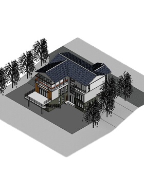 Revit2016经典小别墅BIM小别墅教程模型三天速成三层别墅房子模型