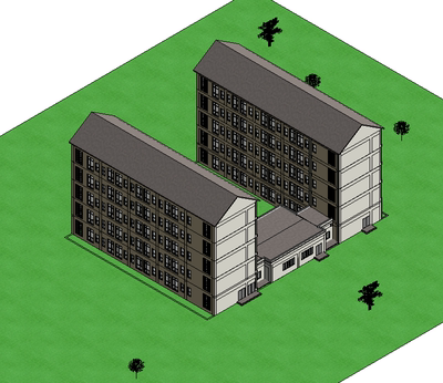 BIM宿舍楼模型建筑结构机电全专业revit2016成品文件含CAD图纸