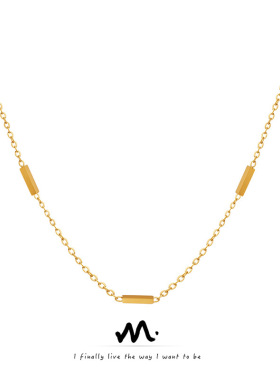 韩系ins风简约拼接钛钢项链