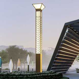 小区亮化景观庭院灯新中式 4米方形亚克力整体发光景观灯 现代风格