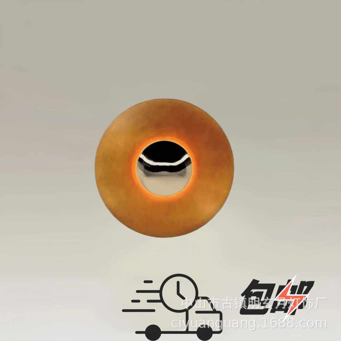 现代简约设计师led玄关卧室床头装饰圆形背景墙创意个性飞碟壁灯