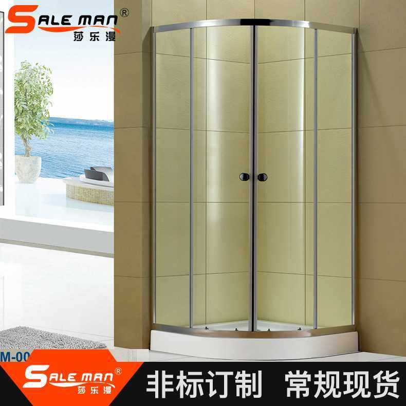 扇形铝合金简易弧形淋浴房 钢化玻璃淋浴房 定 制酒店淋浴房厂家
