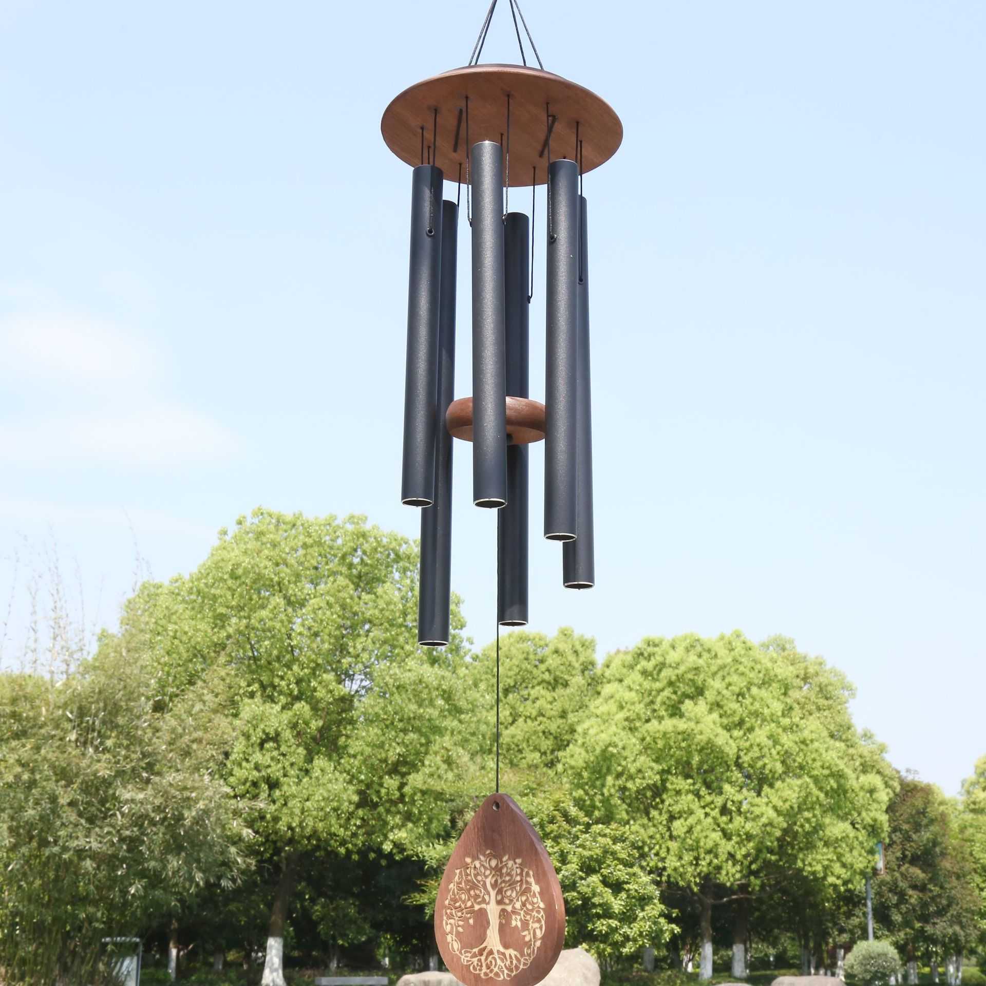 现货6管32英寸生命之树欧美跨境金属管音乐风铃花园装饰品挂件