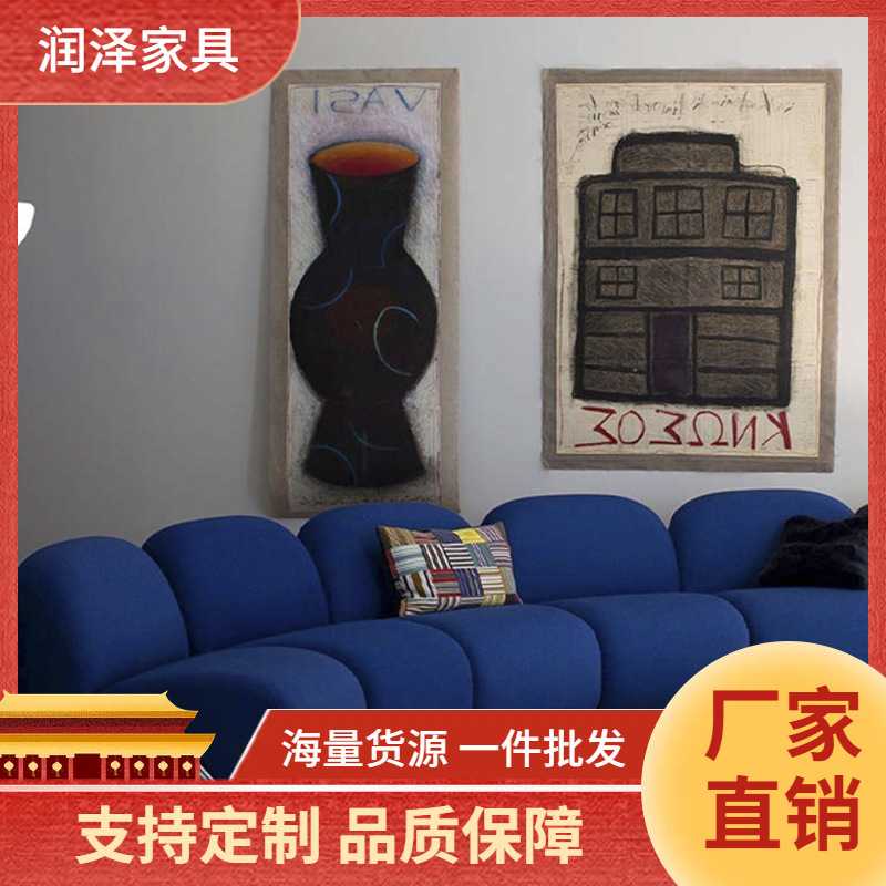 轻奢北欧小户型客厅现代简约设计师拼接模块多人沙发组合贵妃躺椅
