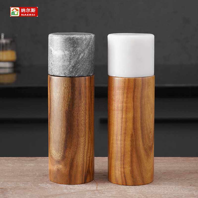大理石研磨器相思木圆柱型胡椒磨陶瓷芯手动胡椒多用调味瓶厨房工