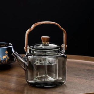围炉煮茶家用蒸煮茶壶高硼硅I泡茶壶玻璃耐高温提梁壶