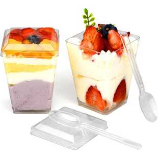 Christmas Halloween 5 ounce transparent square dessert Cups