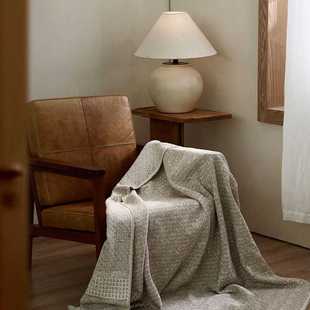 秋冬高级感全棉复古强缩色织毛感棉毯沙发盖毯午休毯时髦披肩毯