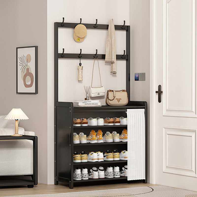 出租房家用鞋架衣帽架一体现代简约门口多层鞋柜防尘多功能鞋帽架