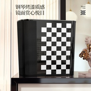 按压式 2TCU轻奢垃圾桶家用厕所卫生y间2023新款 客厅厨房窄夹缝带
