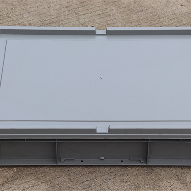 灰色周转箱长方形塑料盒PP物流箱带盖大号箱R子胶框收纳盒子塑料