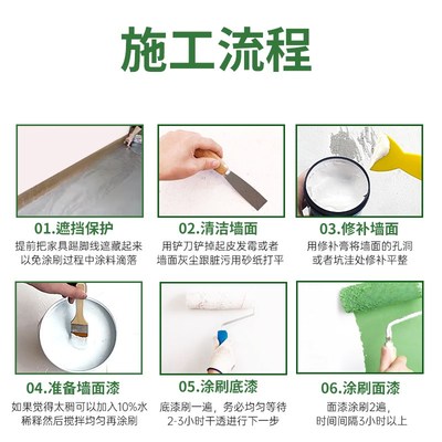 时时丽墙面漆家用环保乳胶漆水性内墙漆墙面自刷U涂净味室内外墙
