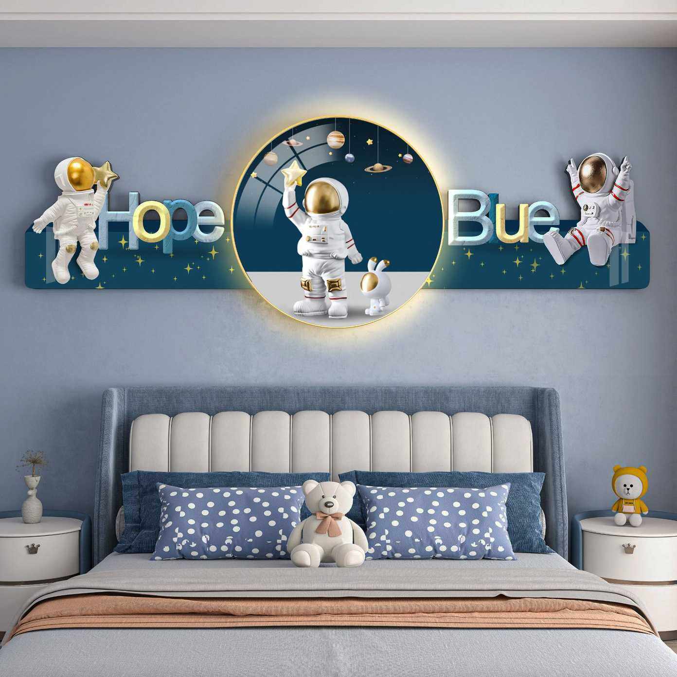 现代新款儿童房装饰画可爱温馨公主女孩男孩房床头挂画墙面装饰品