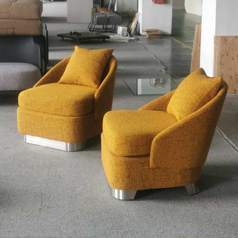 意式极简单人沙发椅不锈钢皮布沙发酒店别墅客厅设计师休闲单椅,3C数码配件,摄像机配件,淘宝优惠券,粉丝福利购,淘宝优惠卷