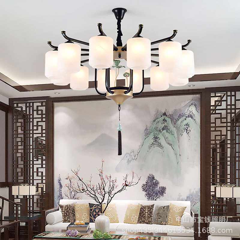 现代新中式吊灯简约客厅灯主卧室茶室灯具禅意餐饭厅吸顶led灯饰